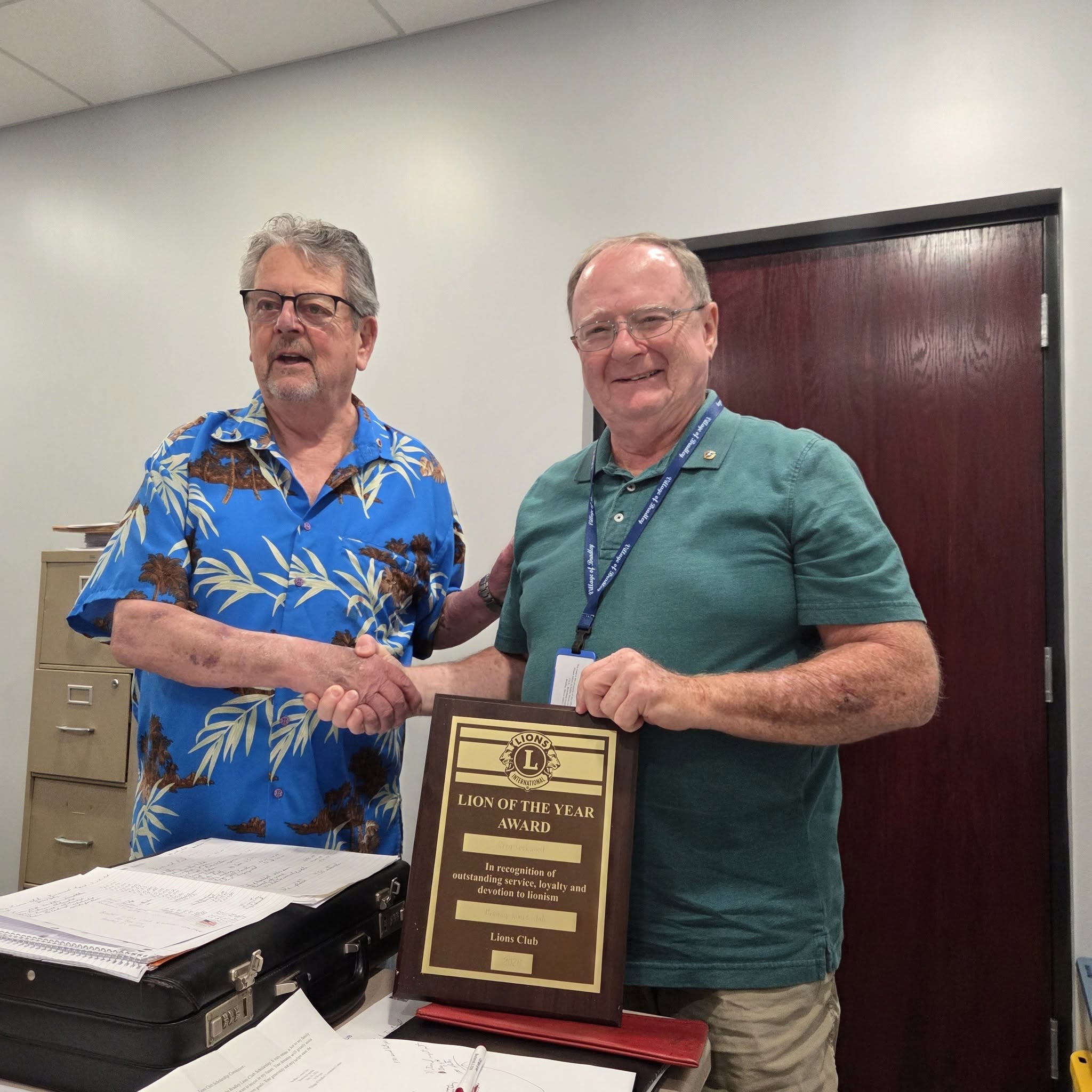 Greg Lockwood receiving Lion of the Year recognition